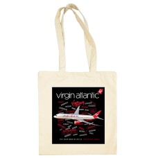 Virgin Atlantic Boeing B787 Dreamliner “Birthday girl" Cotton Shopper/Tote Bag