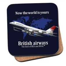 British Airways "Negus" Boeing 747 Drinks Coaster